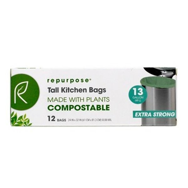 Repurpose 13 gal Compostable Tall Kitchen Bags12 Count 256619